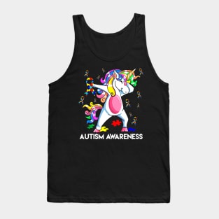 Dabbing Unicorn Autism Awareness Gift Kids Girls Dab Dance Tank Top